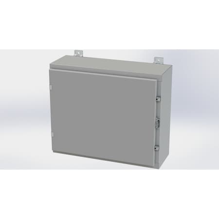 Saginaw Control & Engineering Clamps with Padlock Hasp Electrical Enclosures, 20 in H, 8 in D, 24 in W, NEMA 4, Carbon Steel SCE-20H2408LP